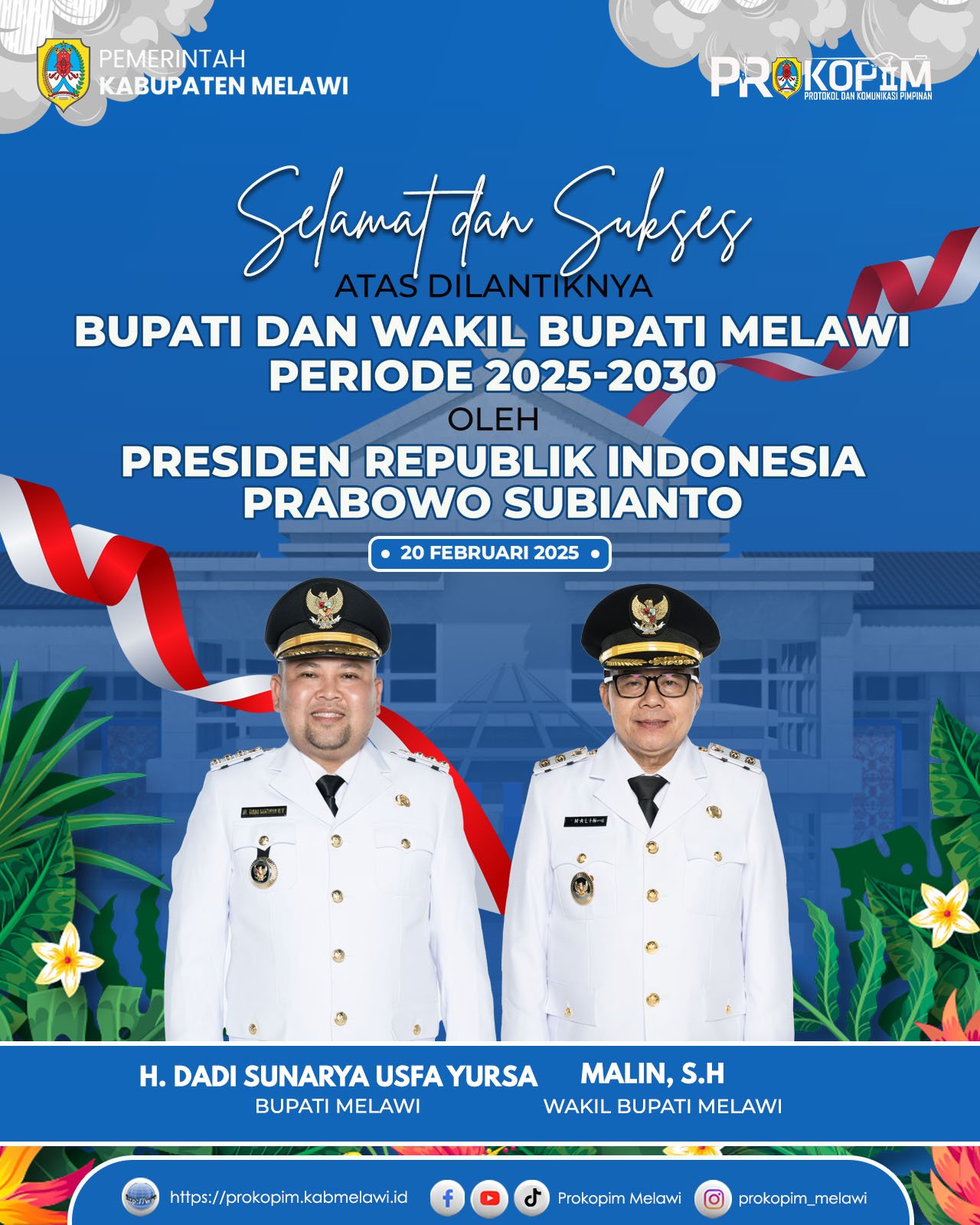 Selamat dan Sukses atas Pelantikan Bupati dan Wakil Bupati Melawi Periode 2025-2030