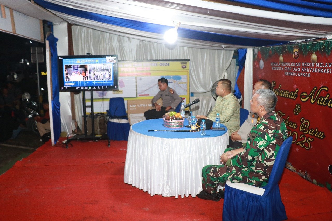 Bupati Melawi Bersama Forkopimda Mengikuti Video Conference Bersama Kapolri Pantau Sitkamtibmas Malam Pergantian Tahun Baru 2025