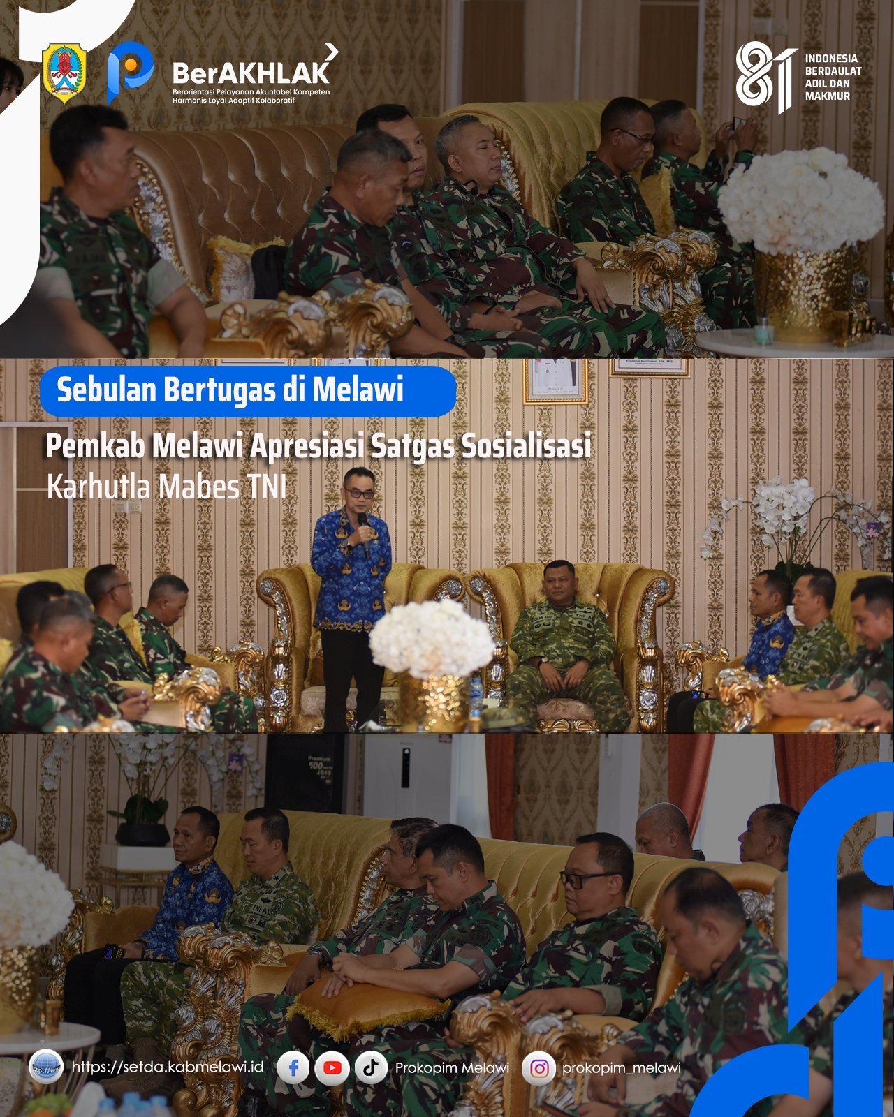 Sebulan Bertugas di Melawi, Pemkab Melawi Apresiasi Satgas Sosialisasi Karhutla Mabes TNI